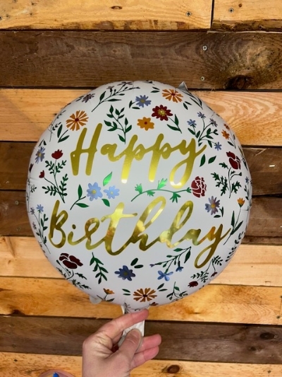 Botanical Happy Birthday Balloon