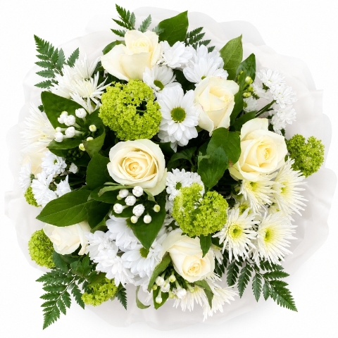 The White Handtied Bouquet