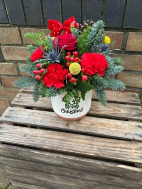 Cute Ceramic Christmas Pot Arrangement