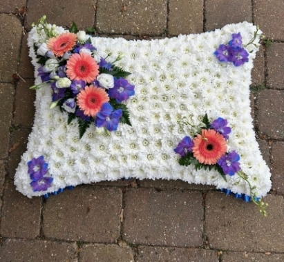 Germini and Delphinium Pillow