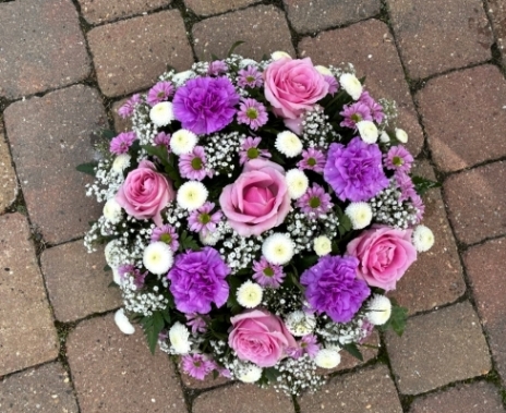 Purple Carnation & Pink Rose Posy Pad