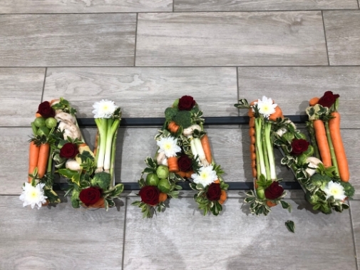 Vegetable letter funeral tribute